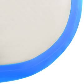 Saltea gimnastică gonflabilă, pompă, albastru 60x100x15 cm, pvc, 8 image