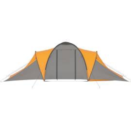 Cort camping, 6 persoane, gri și portocaliu, 6 image