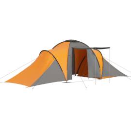 Cort camping, 6 persoane, gri și portocaliu, 2 image