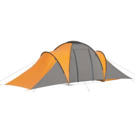 Cort camping, 6 persoane, gri și portocaliu, 5 image