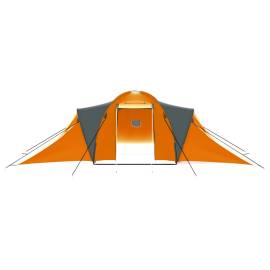 Cort camping, 9 persoane, gri și portocaliu, material textil, 3 image
