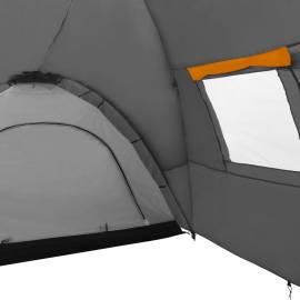 Cort camping tip iglu, 8 pers., gri/portocaliu, 650x240x190 cm, 8 image