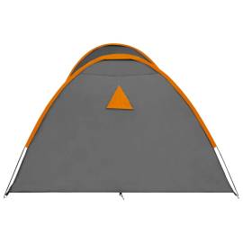 Cort camping tip iglu, 8 pers., gri/portocaliu, 650x240x190 cm, 6 image