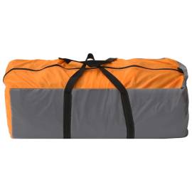 Cort camping tip iglu, 8 pers., gri/portocaliu, 650x240x190 cm, 7 image