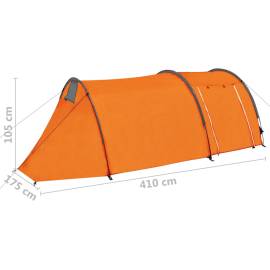 Cort de camping, 4 persoane, gri și portocaliu, 9 image