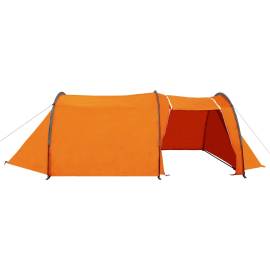 Cort de camping, 4 persoane, gri și portocaliu, 4 image
