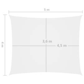 Pânză de parasolar, alb, 4x5 m, țesătură oxford, dreptunghiular, 6 image