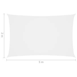 Pânză parasolar, alb, 2x5 m, țesătură oxford, dreptunghiular, 6 image