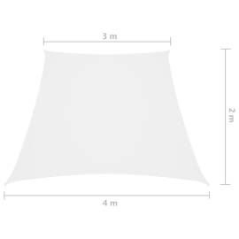 Pânză parasolar, alb, 3/4x2 m, țesătură oxford, trapez, 6 image