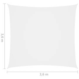Pânză parasolar, alb, 3,6x3,6 m, țesătură oxford, pătrat, 6 image
