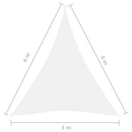 Pânză parasolar, alb, 3x4x4 m, țesătură oxford, triunghiular, 6 image