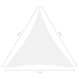 Pânză parasolar, alb, 4x4x4 m, țesătură oxford, triunghiular, 6 image