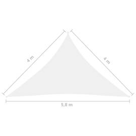 Pânză parasolar, alb, 4x4x5,8 m, țesătură oxford, triunghiular, 6 image