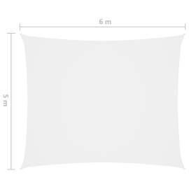 Pânză parasolar, alb, 5x6 m, țesătură oxford, dreptunghiular, 6 image