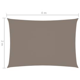 Pânză parasolar gri taupe 2x4 m țesătură oxford dreptunghiular, 6 image
