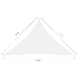 Parasolar, alb, 5x5x6 m, țesătură oxford, triunghiular, 6 image