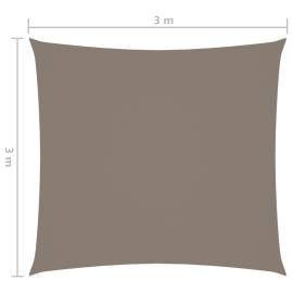 Parasolar, gri taupe, 3x3 m, țesătură oxford, pătrat, 6 image