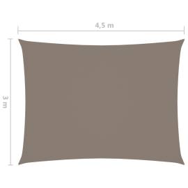 Parasolar, gri taupe, 3x4,5 m, țesătură oxford, dreptunghiular, 6 image