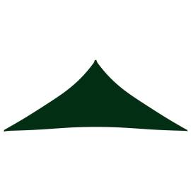 Parasolar, verde închis, 4x4x4m, țesătură oxford, triunghiular, 3 image