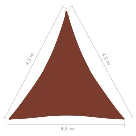 Parasolar cărămiziu 4,5x4,5x4,5 m țesătură oxford triunghiular, 6 image