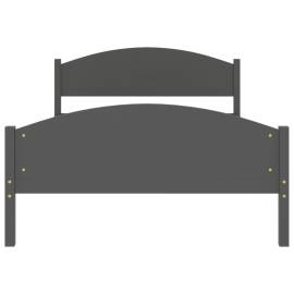 Cadru de pat, gri închis, 120x200 cm, lemn masiv de pin, 4 image