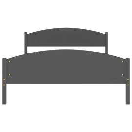 Cadru de pat, gri închis, 160x200 cm, lemn masiv de pin, 4 image