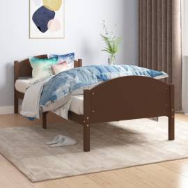 Cadru de pat, maro închis, 100x200 cm, lemn masiv de pin