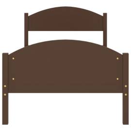 Cadru de pat, maro închis, 100x200 cm, lemn masiv de pin, 4 image