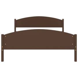 Cadru de pat, maro închis, 140x200 cm, lemn masiv de pin, 4 image