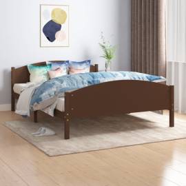 Cadru de pat, maro închis, 160x200 cm, lemn masiv de pin