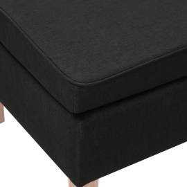 Scaun cu picioare din lemn, negru, material textil, 5 image
