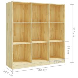 Bibliotecă/separator cameră, 104x33,5x110 cm, lemn masiv pin, 8 image