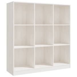 Bibliotecă/separator cameră alb 104x33,5x110 cm lemn masiv pin, 2 image