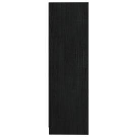 Bibliotecă/separator cameră negru 104x33,5x110cm lemn masiv pin, 7 image