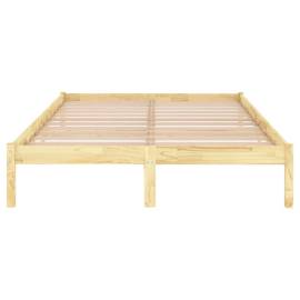 Cadru de pat, 140x190 cm, lemn masiv de pin, 5 image