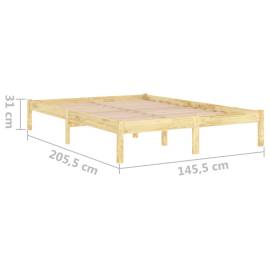 Cadru de pat, 140x200 cm, lemn masiv de pin, 8 image