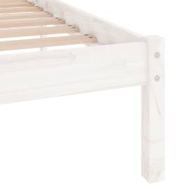 Cadru de pat uk king, alb, 150x200 cm, lemn masiv de pin, 7 image