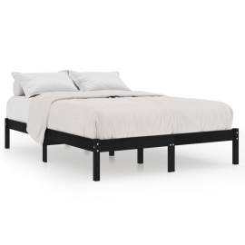Cadru de pat uk small double, negru, 120x190 cm, lemn masiv pin, 2 image