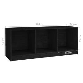 Comodă tv, negru, 104x33x41 cm, lemn masiv de pin, 8 image