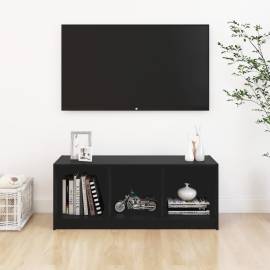 Comodă tv, negru, 104x33x41 cm, lemn masiv de pin, 3 image