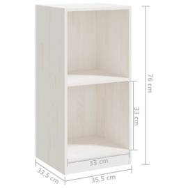 Dulap lateral, alb, 35,5x33,5x76 cm, lemn masiv de pin, 8 image