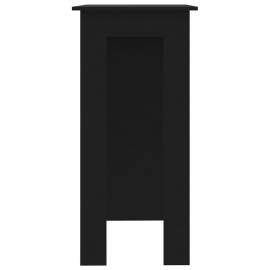 Masă de bar cu raft, negru, 102x50x103,5 cm, pal, 6 image