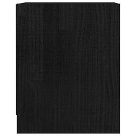 Noptieră, negru, 35,5x33,5x41,5 cm, lemn masiv de pin, 6 image