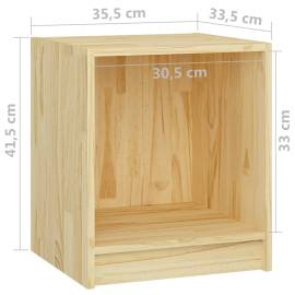 Noptiere, 2 buc., 35,5x33,5x41,5 cm, lemn masiv de pin, 9 image
