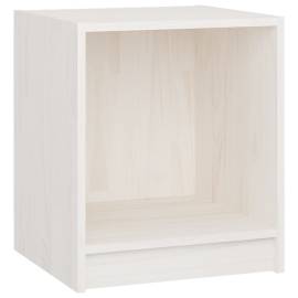 Noptiere, 2 buc., alb, 35,5x33,5x41,5 cm, lemn masiv de pin, 6 image