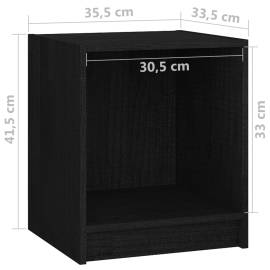 Noptiere, 2 buc., negru, 35,5x33,5x41,5 cm, lemn masiv de pin, 9 image