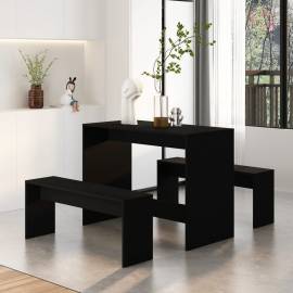 Set mobilier de bucătărie, 3 piese, negru, pal, 3 image