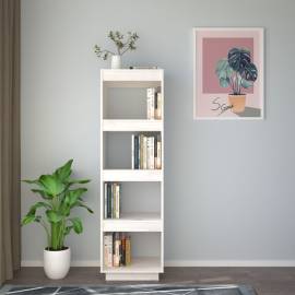 Bibliotecă/separator cameră, alb, 40x35x135 cm, lemn masiv pin, 3 image