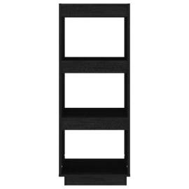 Bibliotecă/separator cameră negru 40x35x103 cm lemn masiv pin, 6 image