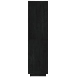 Bibliotecă/separator cameră negru 40x35x135 cm lemn masiv pin, 7 image